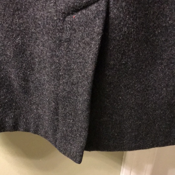 88% Wool Abercrombie & Fitch Charcoal Black Fitted Coat - Picture 9 of 14